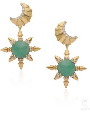 The Jewelz The Prophecy A Celestial Of Moon & Sun Earrings - Blue