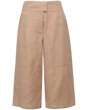 Smart and Joy Wide Capri Trousers - Natural