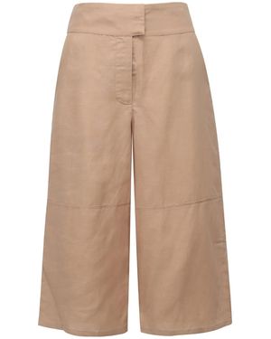 Smart and Joy Wide Capri Trousers - Natural