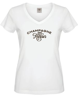 Champagne & Horses Statement Tee - White