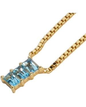 NASI SILVER Baguette Nahar Necklace- Topaz - Blue