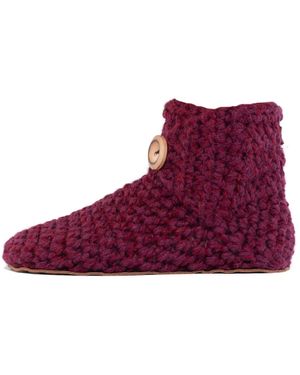 Kingdom of Wow Cosy Boot Wool Slippers For - Purple