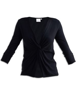 REISTOR Twist Front Knit Shirt - Black