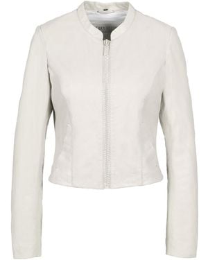 Freaky Nation Leather Jacket Sparkling - White