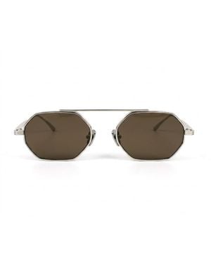 Cossimo Magari Metal Hexagon Sunglasses - Green