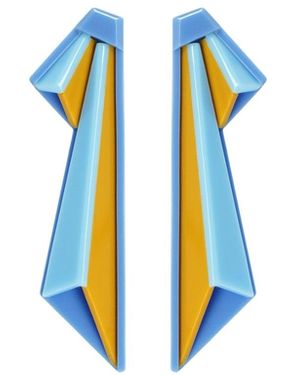 Gissa Bicalho Handmade Acrylic Earring Stalactite Mustard Baby - Blue