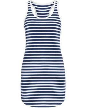 Conquista Racer Back Striped Dress - Blue