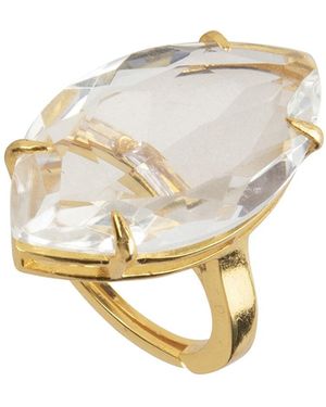 Bounkit Antoinette Ring Clear Quartz - Metallic