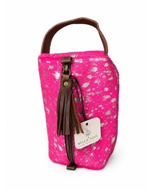 Bella Soul Cowhide Toiletry Bag - Pink
