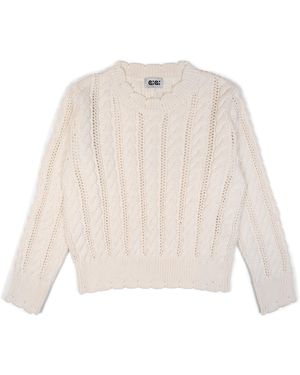 Gigi Knitwear Ailis Eyelet Jumper - White