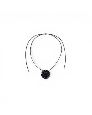 A'miss Rosa Pendant Necklace - Black