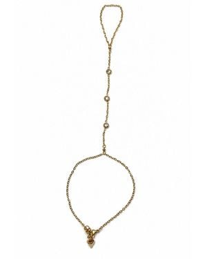 Jagged Halo Jewelry Margot Stainless Steel Hand Chain Plated - Metallic