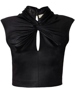 AGGI by HALEWSKI Ada Power Sleeveless Crop Top - Black