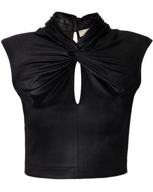 AGGI by HALEWSKI Ada Power Sleeveless Crop Top - Black
