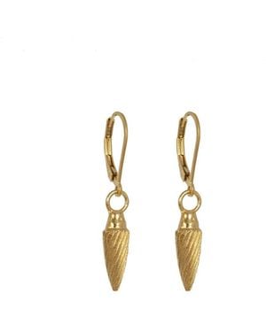 Edge Only Spiral Drop Earrings 18Ct Vermeil - Metallic