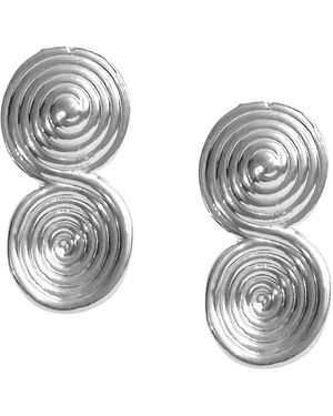 Maison De Gala Double Spiral Statement Stud Earrings - Metallic