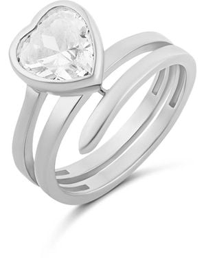 SHYMI Spiral Heart Ring - White