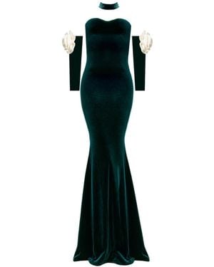 Nur Karaata Versailles Rose Gown - Black