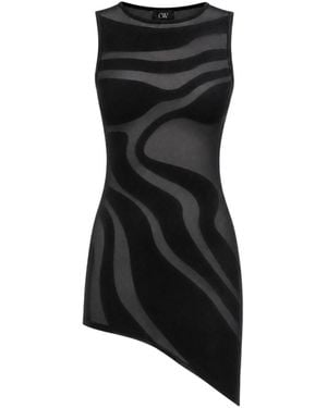 OW Collection Silla Asymmetric Mesh Top - Black