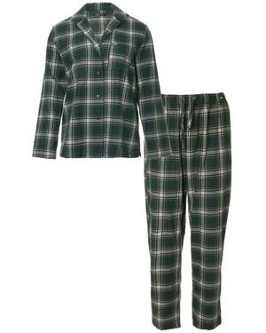 Pretty You London Plaid Pajama Set - Green