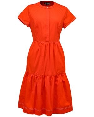 Smart and Joy Fit-And-Fare Cotton Shirt-Dress - Red