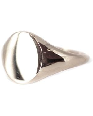 VicStoneNYC Fine Jewelry Bold Big Size Oval Signet Ring For - Metallic