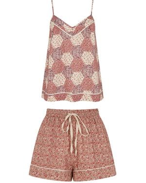 Lily and Lionel Camilla Aster Pachwork Cami & Short Pyjama Set - Pink