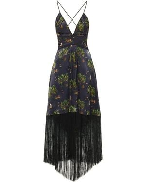 Ashaki The Shanti Tiger Backless Fringe Dress - Black