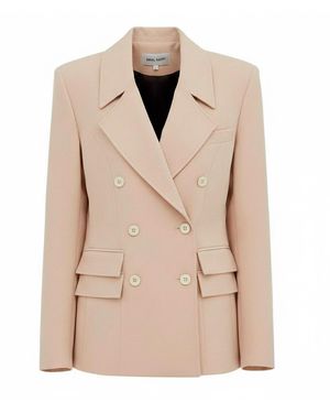 Julia Allert Neutrals Classic Tailored Double-Breasted Blazer - Natural