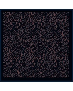 Artemis Muse Leopard Print Cotton Scarf With Spots - Blue