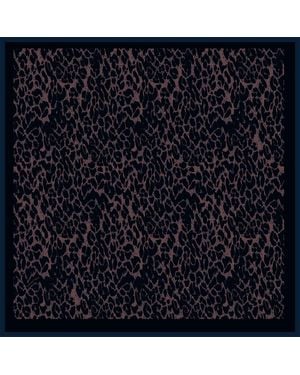 Artemis Muse Leopard Print Cotton Scarf With Spots - Blue