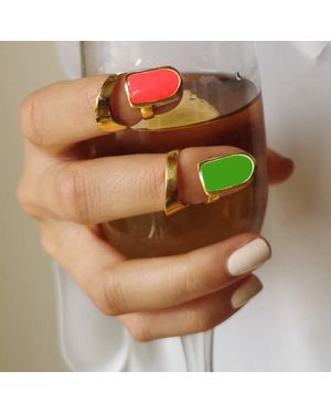Nowart Jewelry Colourful Nail Ring - Red