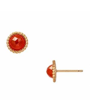 Heather Hawkins Jewelry Royals Carnelian Gemstone Stud Earrings - Red