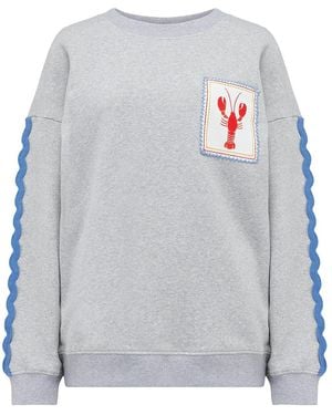 Sugarhill Eadie Relaxed Sweatshirt Marl, Lobster - Gray