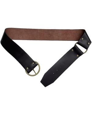 Anna Sui O- Ring Leather Belt- Dark - Black