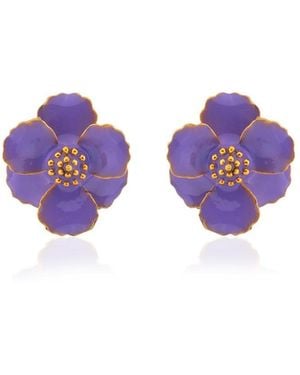 Milou Jewelry Light Petite Flower Earrings - Purple