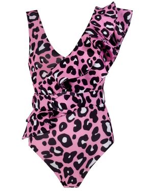 Nur Karaata Lilac Leo Swimsuit - Red