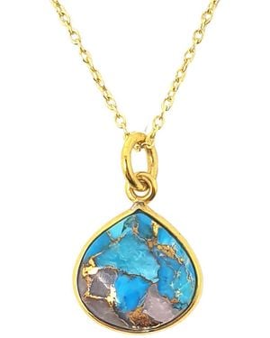 Sophelia Vermeil Plated Opal & Gemstone Crystal Necklace - Blue