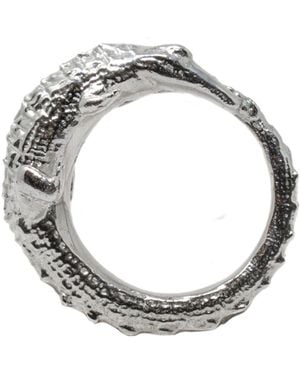 NASI SILVER Chunky Kroko Delios Crocodile Ring - Metallic