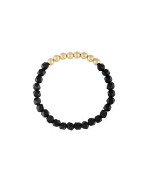 Olivia Le Star Faceted Onyx Beaded Bracelet - Metallic