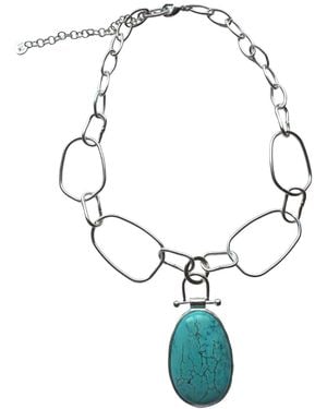 Rare Matters Jewelry Luxe Oval Pendant Necklace - Blue