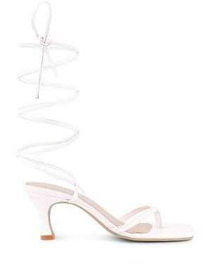 Rag & Co Dorita Kitten Heel Lace Up Sandal By Rag & Co - White