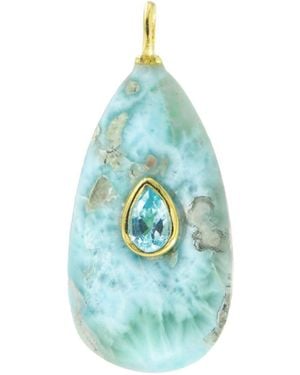KAMARIA Larimar Gemstone Pendant With Topaz - Blue