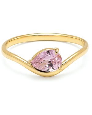 Belinda Jewelz Tourmaline Wavy Solitair Birthstone Ring - Pink