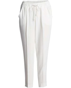 Conquista Neutrals Ecru Crepe Trousers By - White