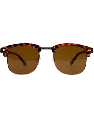 Hortons England Clubmaster Tortiseshell Sunglasses - Brown