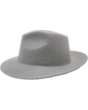 DORIA 1905 Pearl Smooth Lapin Felt Drop Hat - Grey