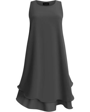 James Lakeland Sleeveless Wave Hem Dress Charcoal - Grey