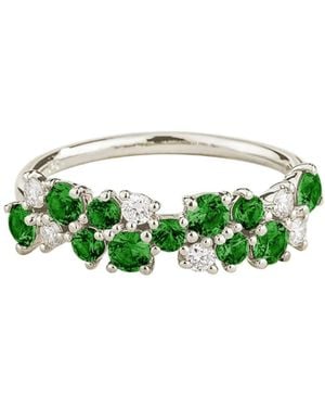 Juvetti Starry Emerald & Diamond Cluster Ring - Green