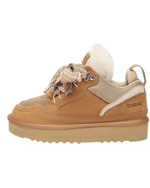 EverAu Australia Papuan Lace Up Trainer Boots - Natural